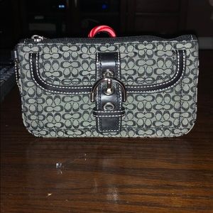 Coach wristlet black and grey
